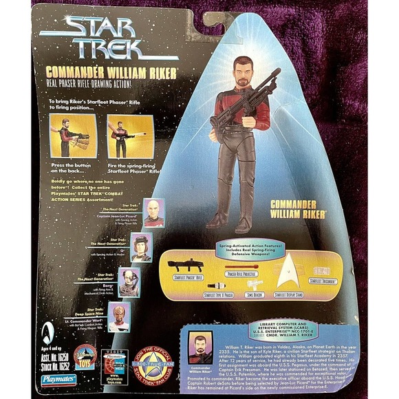 Star Trek Warp Factor Series 1 Action Figure Riker - Picture 6 of 8